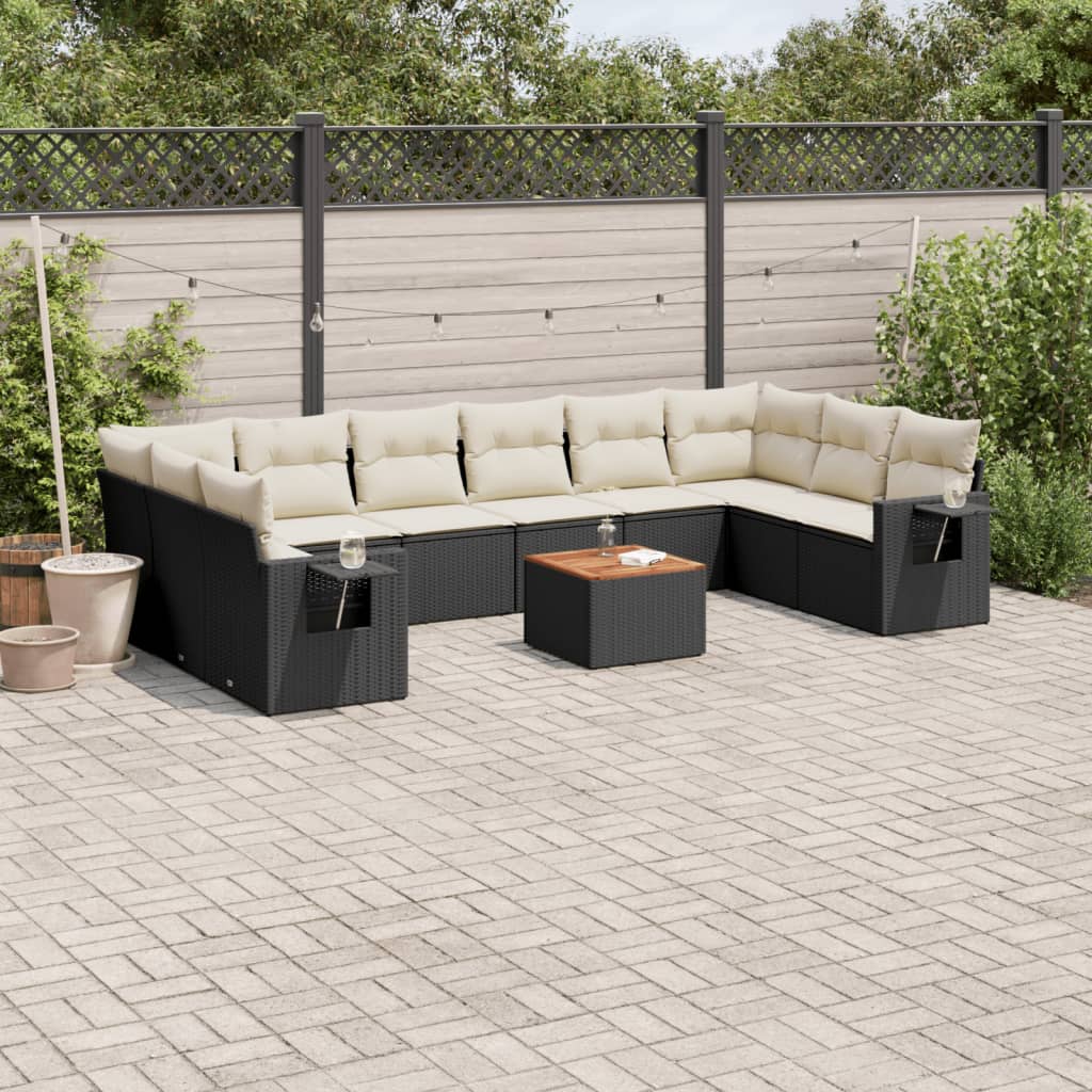 11-Delige Tuinset Met Kussens Poly Rattan