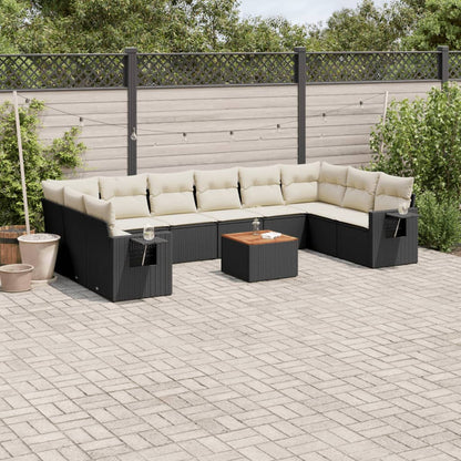 11-Delige Tuinset Met Kussens Poly Rattan