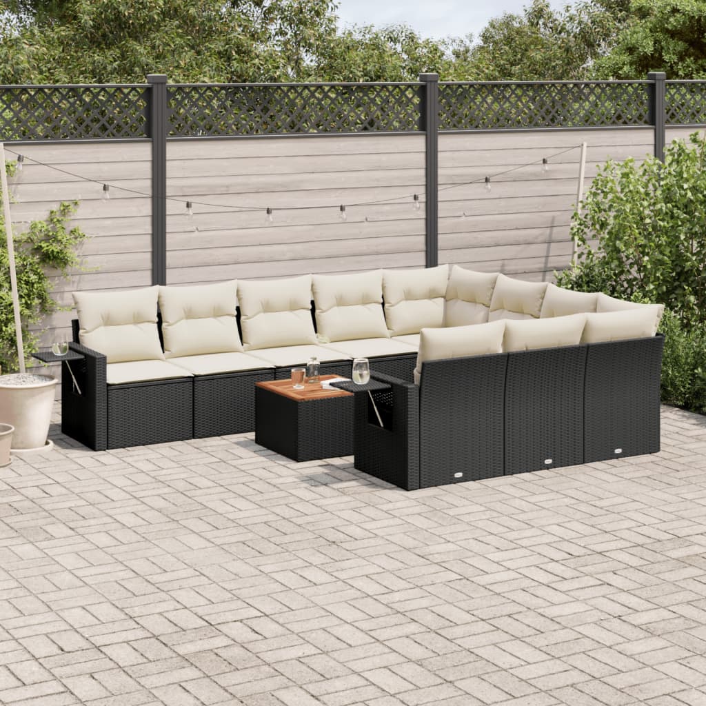 11-Delige Tuinset Met Kussens Poly Rattan