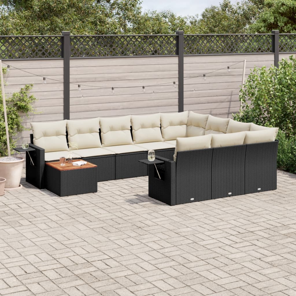 11-Delige Tuinset Met Kussens Poly Rattan