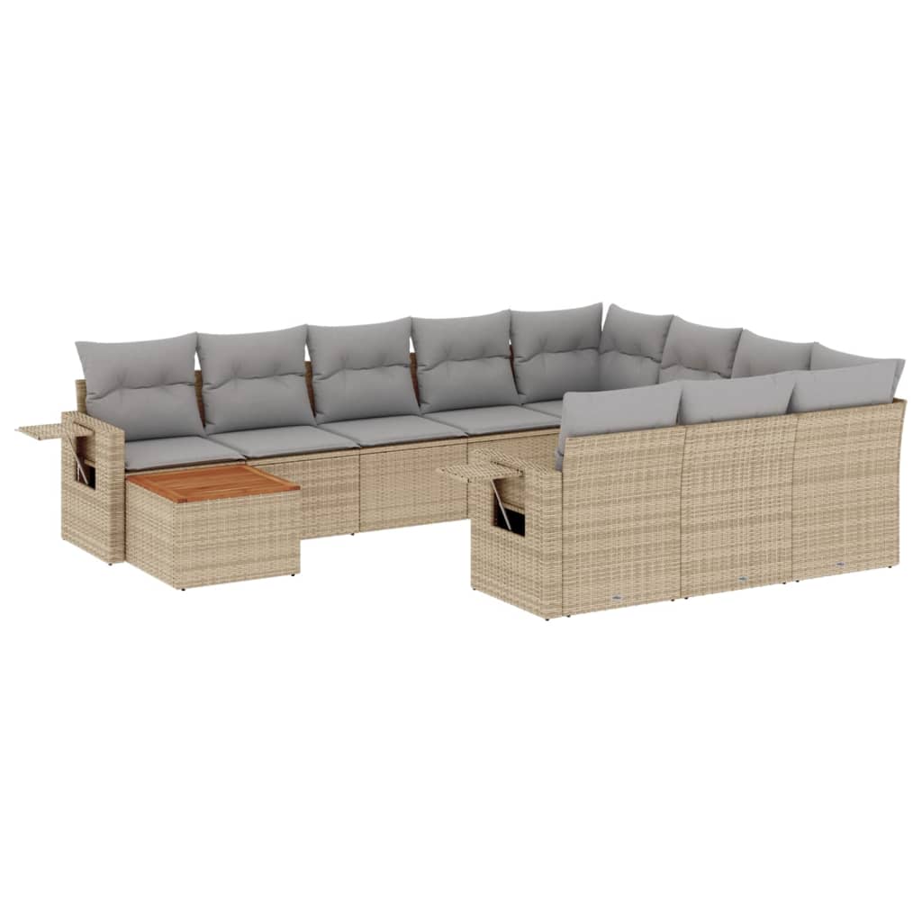 11-Delige Tuinset Met Kussens Poly Rattan