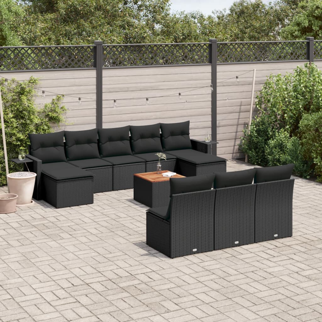 11-Delige Tuinset Met Kussens Poly Rattan
