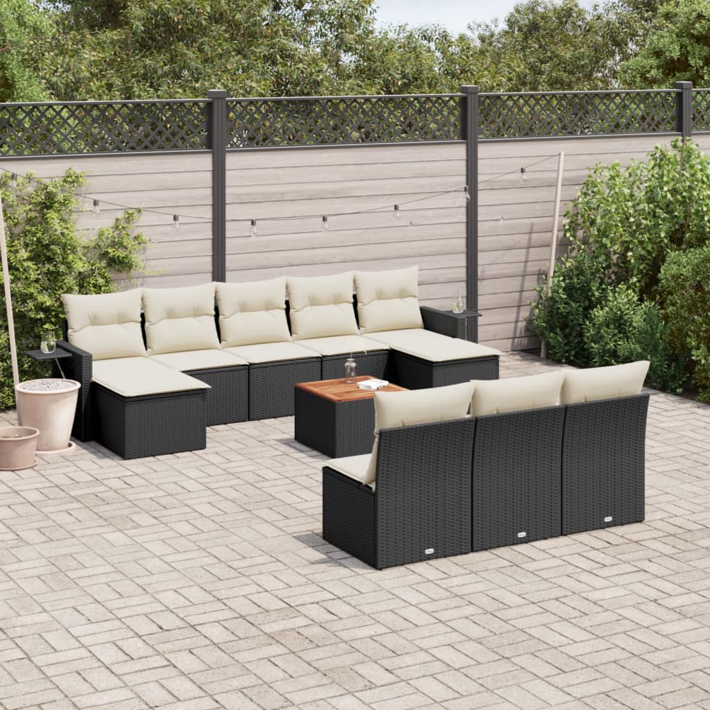 11-Delige Tuinset Met Kussens Poly Rattan