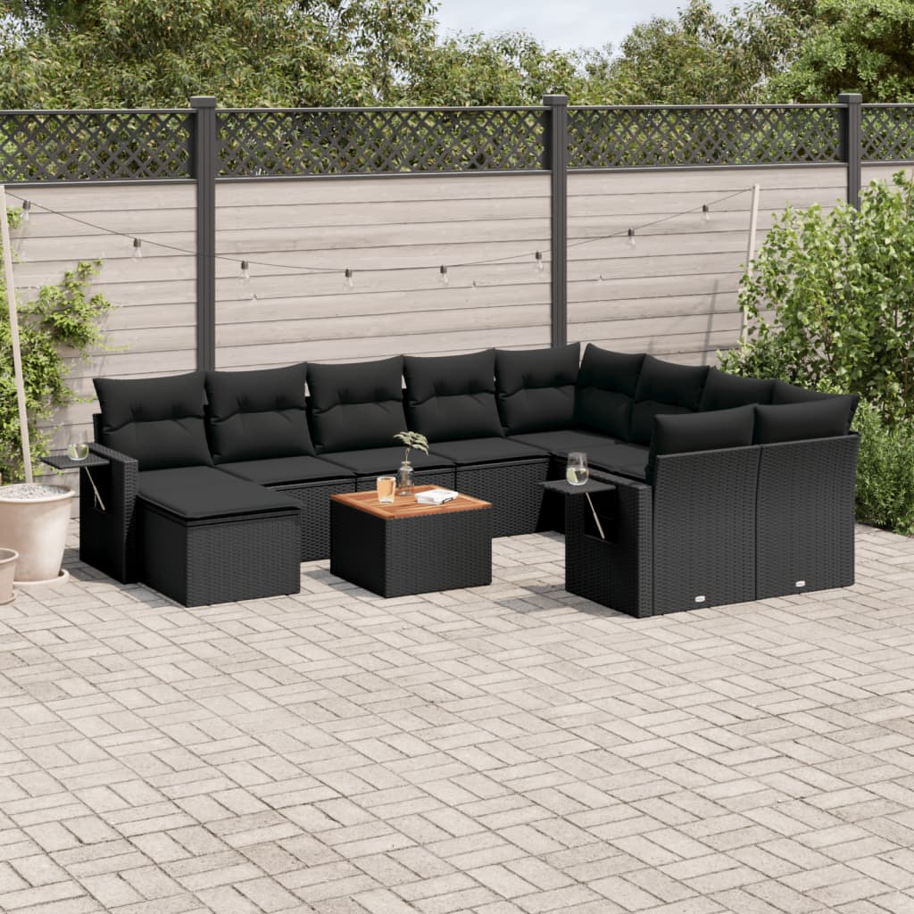 11-Delige Tuinset Met Kussens Poly Rattan