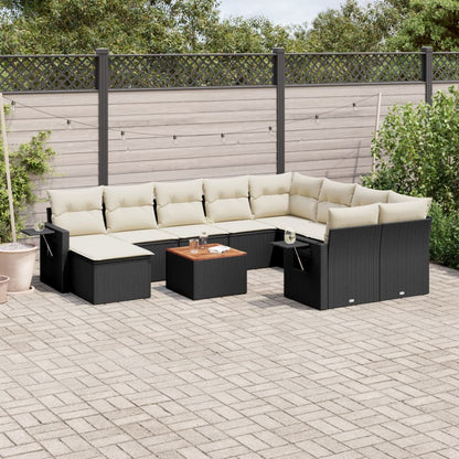 11-Delige Tuinset Met Kussens Poly Rattan