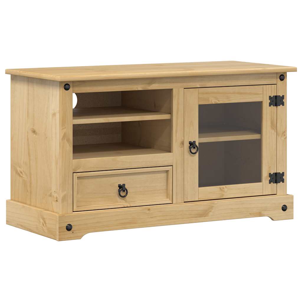 Tv-Meubel Corona 100X45X58 Cm Massief Grenenhout Gerecycled Hout (Naturel)