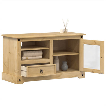 Tv-Meubel Corona 100X45X58 Cm Massief Grenenhout Gerecycled Hout (Naturel)