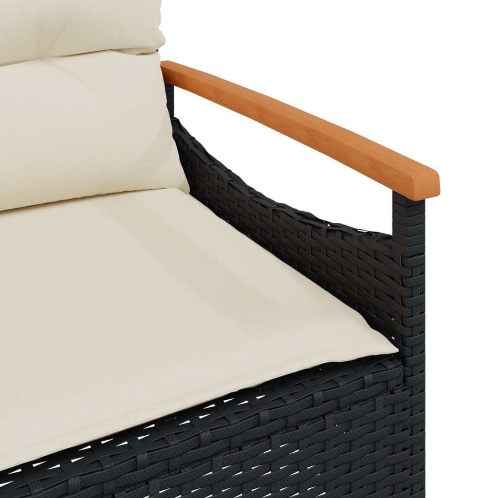 Tuinbank Met Kussens 116X62,5X74 Cm Poly Rattan
