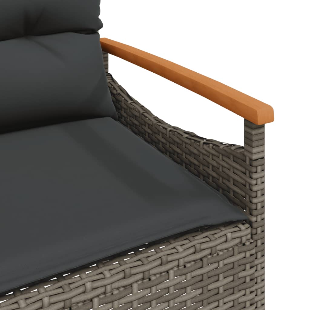 Tuinbank Met Kussens 116X62,5X74 Cm Poly Rattan