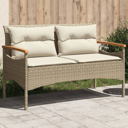 Tuinbank Met Kussens 116X62,5X74 Cm Poly Rattan