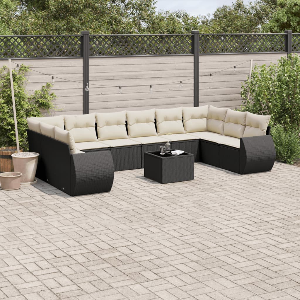 11-Delige Tuinset Met Kussens Poly Rattan