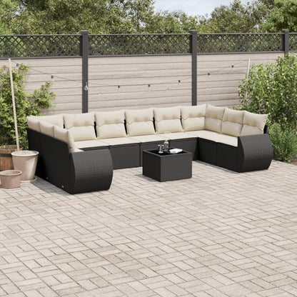 11-Delige Tuinset Met Kussens Poly Rattan