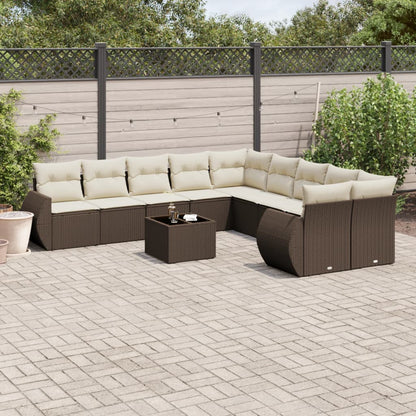 11-Delige Tuinset Met Kussens Poly Rattan