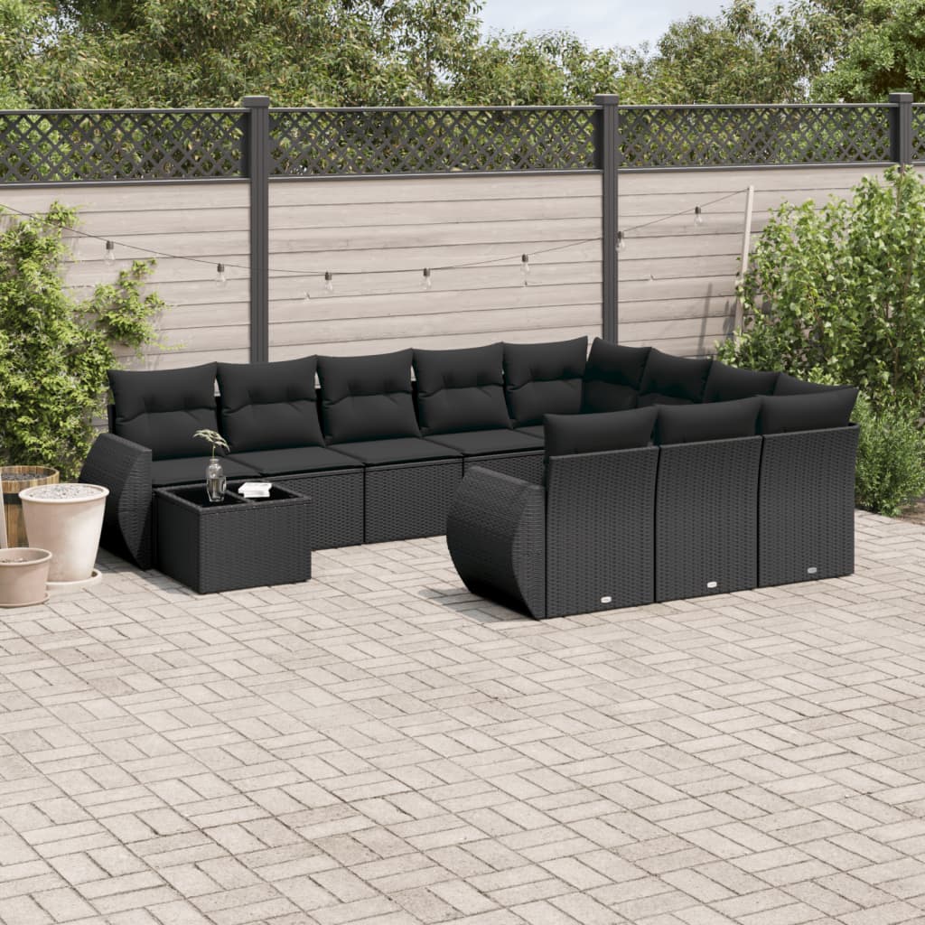 11-Delige Tuinset Met Kussens Poly Rattan