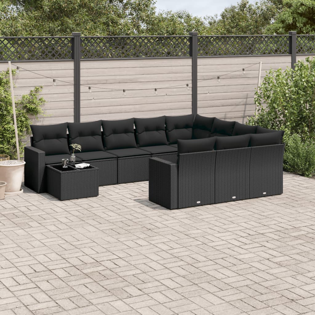 11-Delige Tuinset Met Kussens Poly Rattan