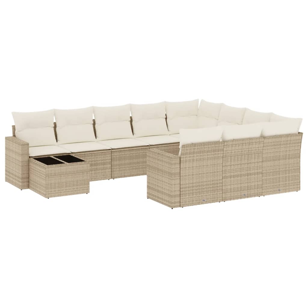 11-Delige Tuinset Met Kussens Poly Rattan