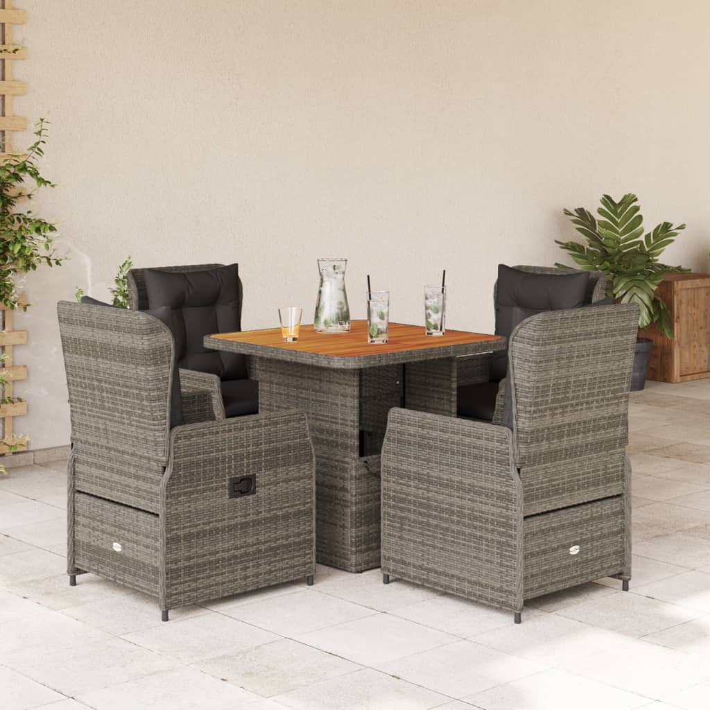 5-Delige Tuinset Met Kussens Poly Rattan