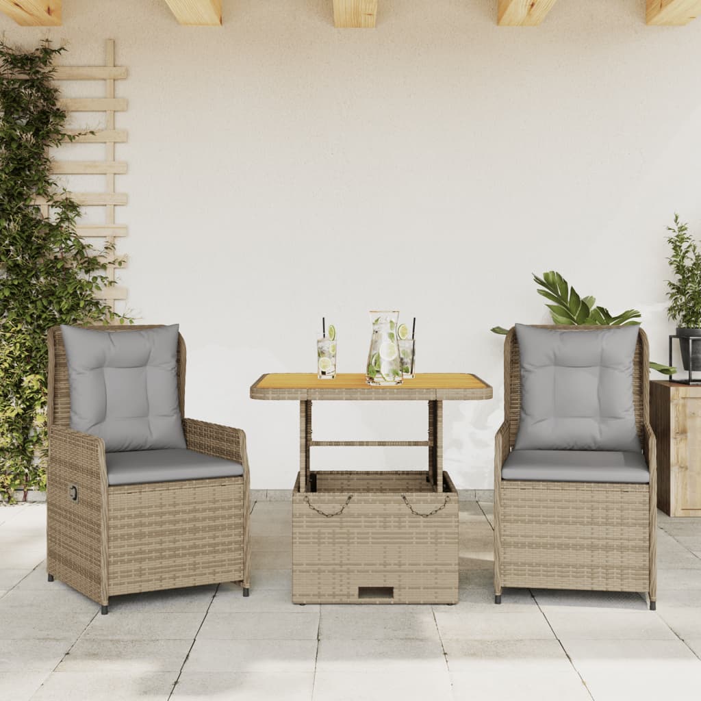 5-Delige Tuinset Met Kussens Poly Rattan