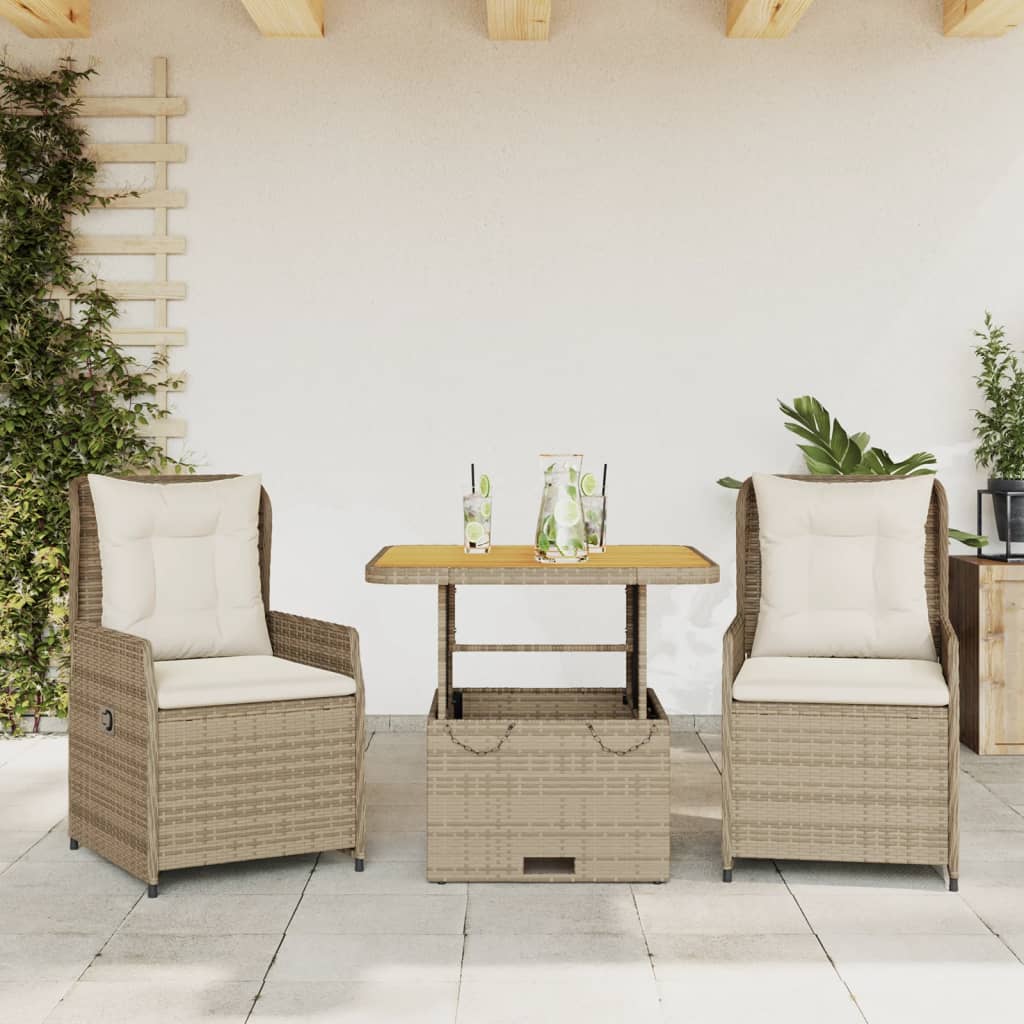 5-Delige Tuinset Met Kussens Poly Rattan
