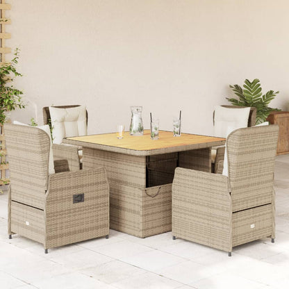5-Delige Tuinset Met Kussens Poly Rattan