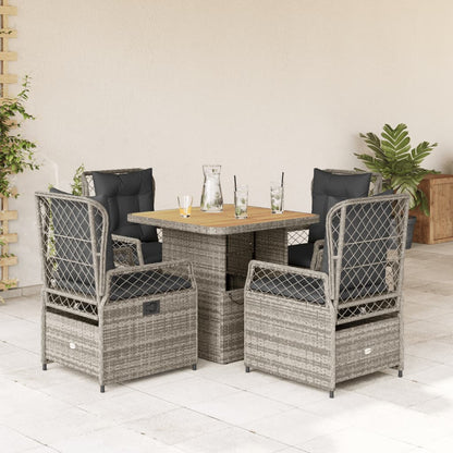 5-Delige Tuinset Met Kussens Poly Rattan
