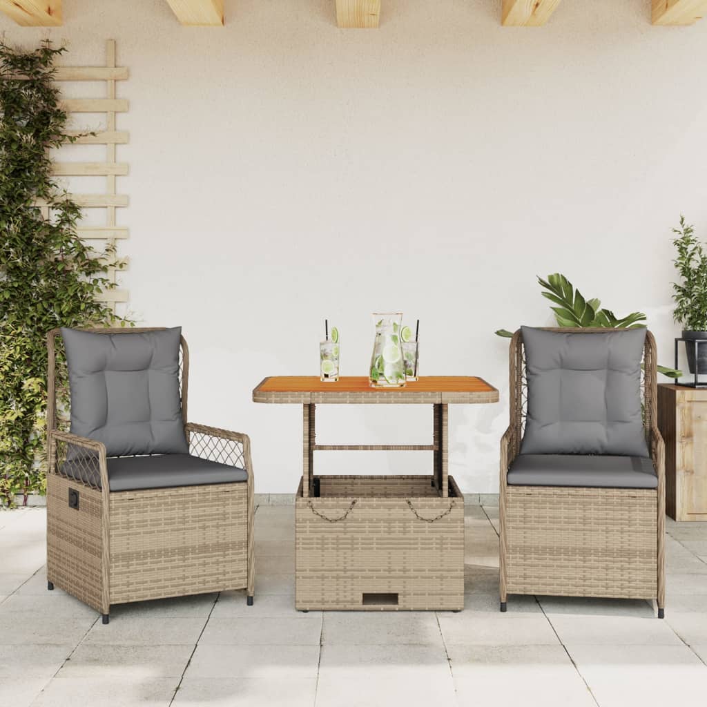 5-Delige Tuinset Met Kussens Poly Rattan