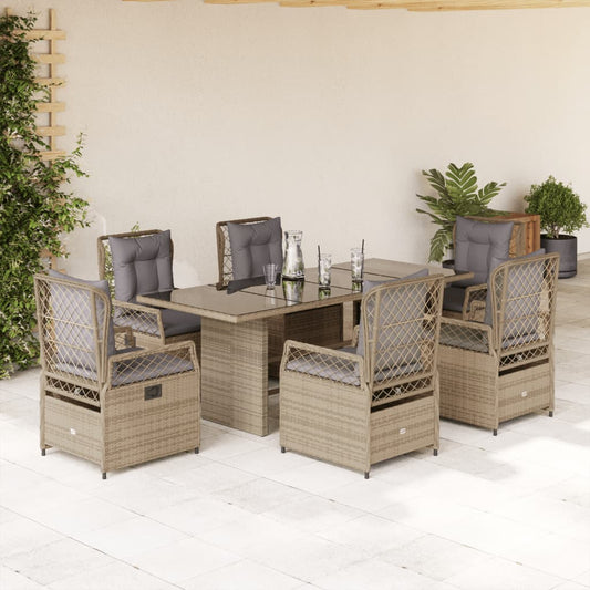 7-Delige Tuinset Met Kussens Poly Rattan
