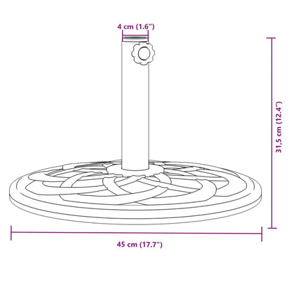 Parasolvoet Voor Stok Van Ø38 / 48 Mm Rond