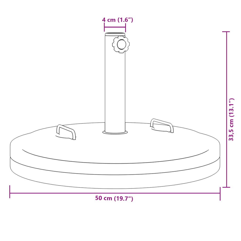 Parasolvoet Met Handgrepen Voor Stok Van Ø38 / 48 Mm Rond