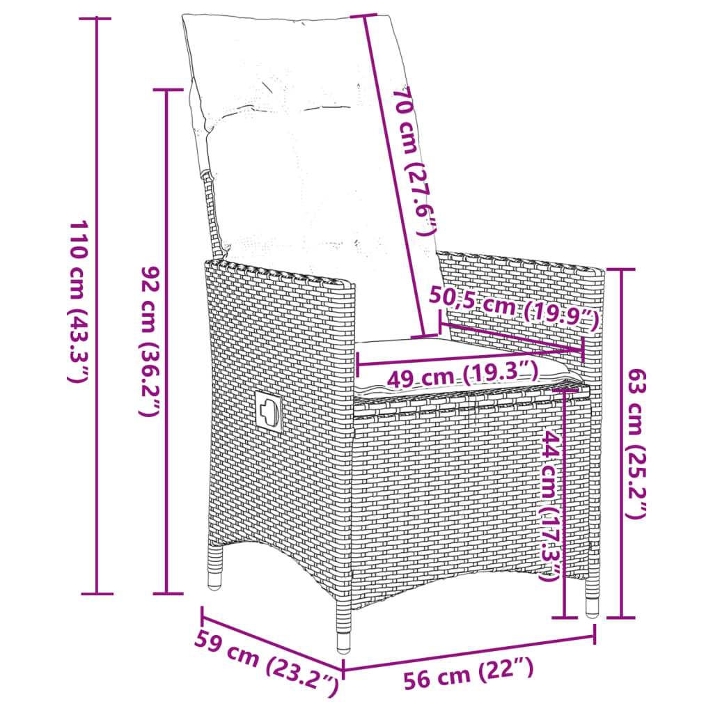 7-Delige Tuinset Met Kussens Poly Rattan Zwart