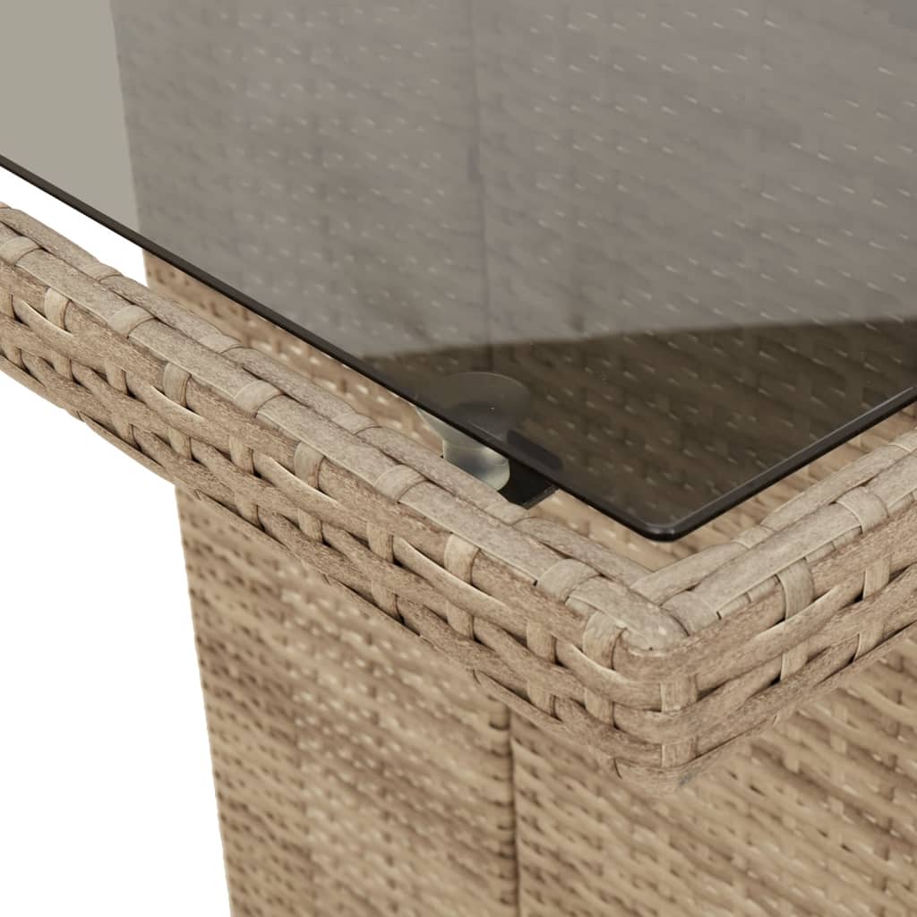 7-Delige Tuinset Met Kussens Poly Rattan Beige Naturel Geïmpregneerd