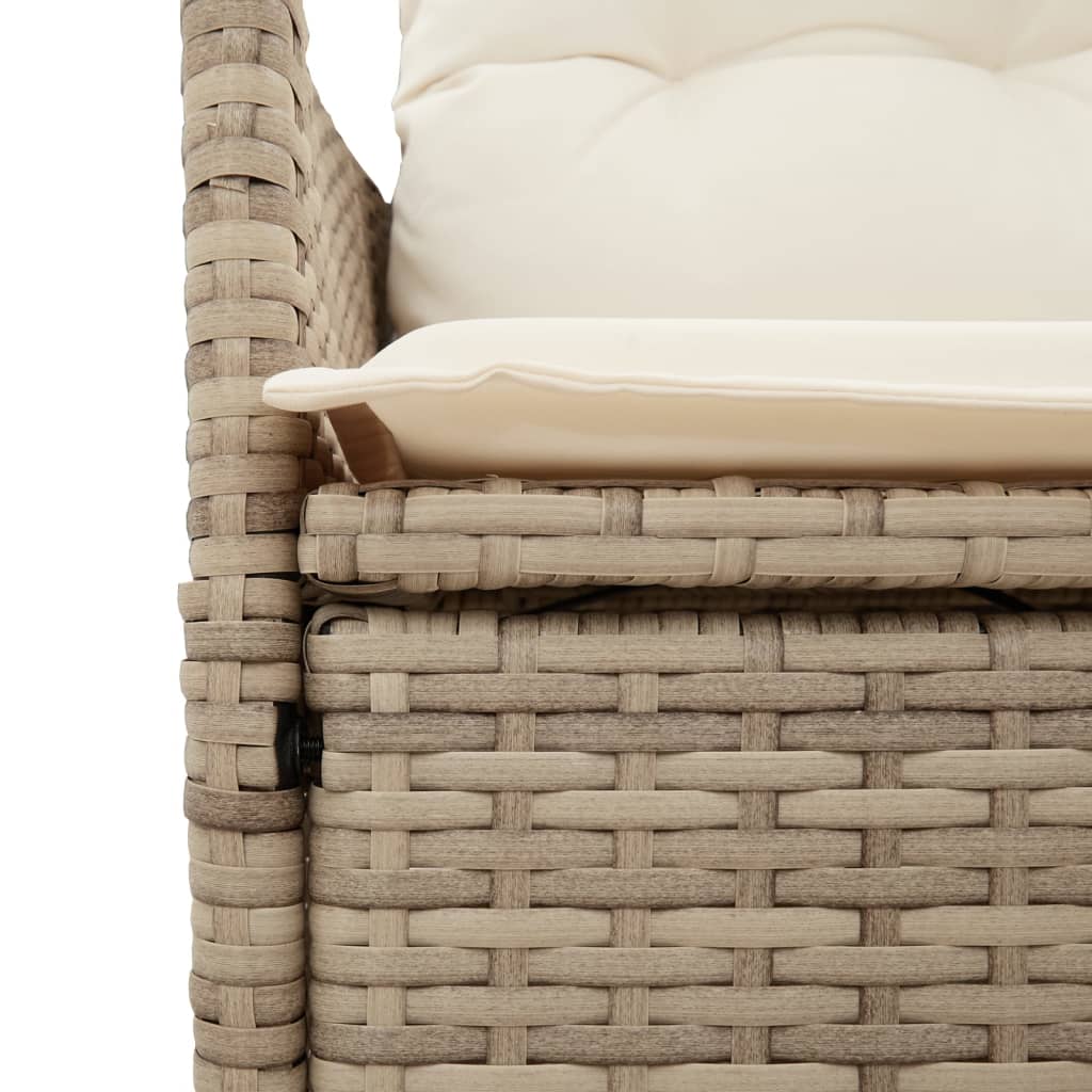 7-Delige Tuinset Met Kussens Poly Rattan Beige Naturel Geïmpregneerd