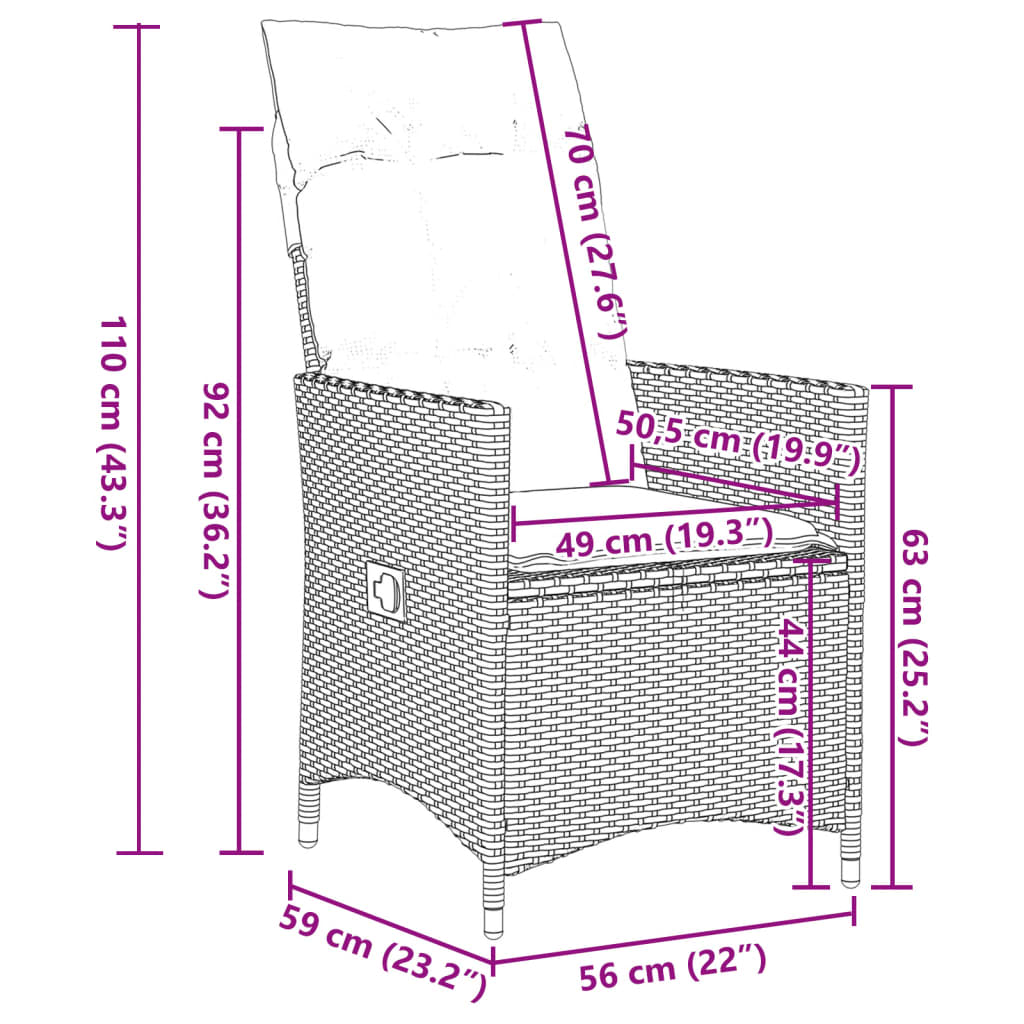 7-Delige Tuinset Met Kussens Poly Rattan Beige Naturel Geïmpregneerd