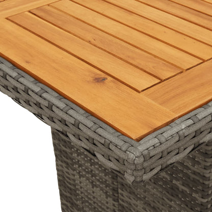 7-Delige Tuinset Met Kussens Poly Rattan Grijs