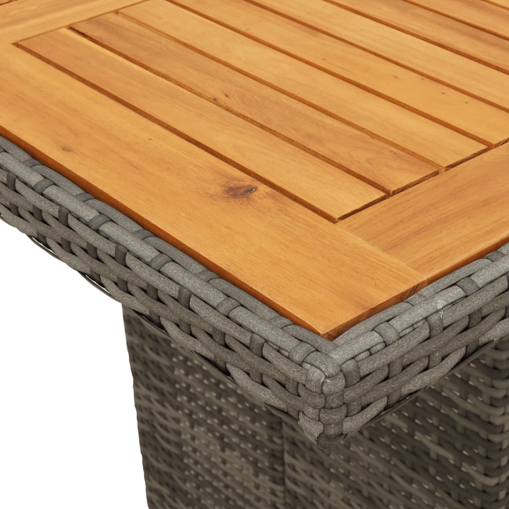 9-Delige Tuinset Met Kussens Poly Rattan Grijs