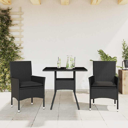 5-Delige Tuinset Met Kussens Poly Rattan En Glas
