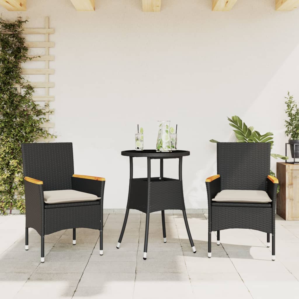 5-Delige Tuinset Met Kussens Poly Rattan En Glas