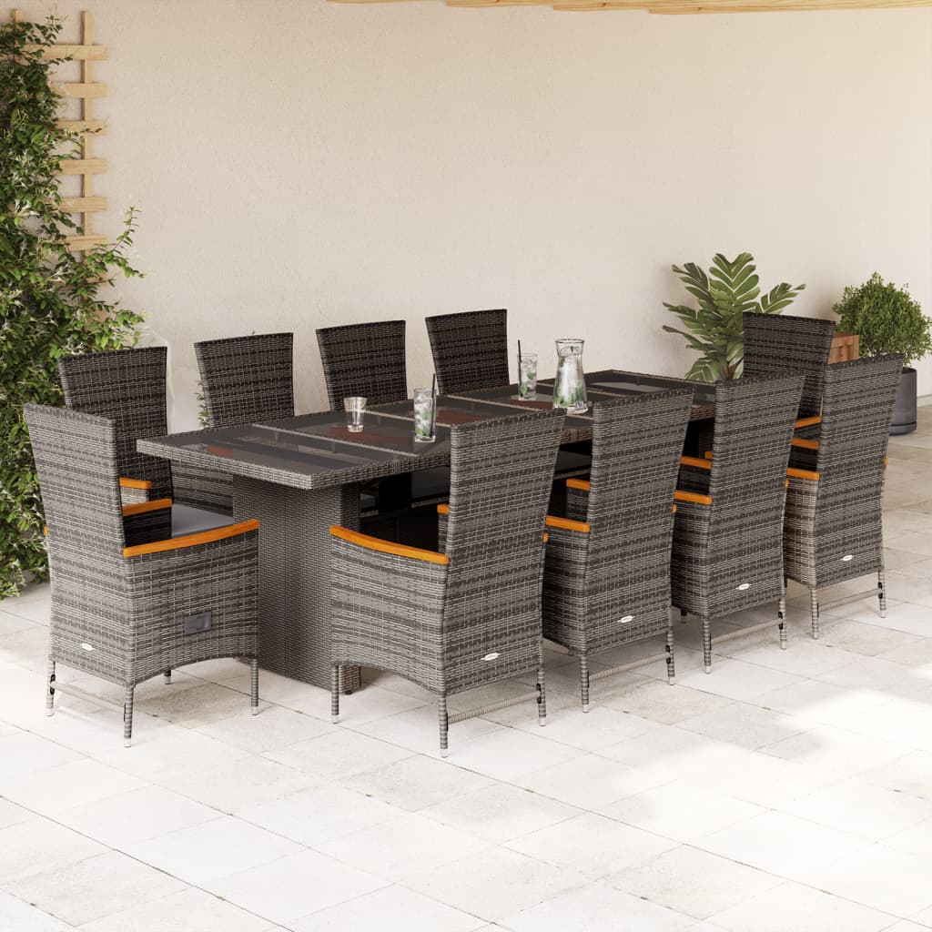 Tuinset Met Kussens Poly Rattan Grijs