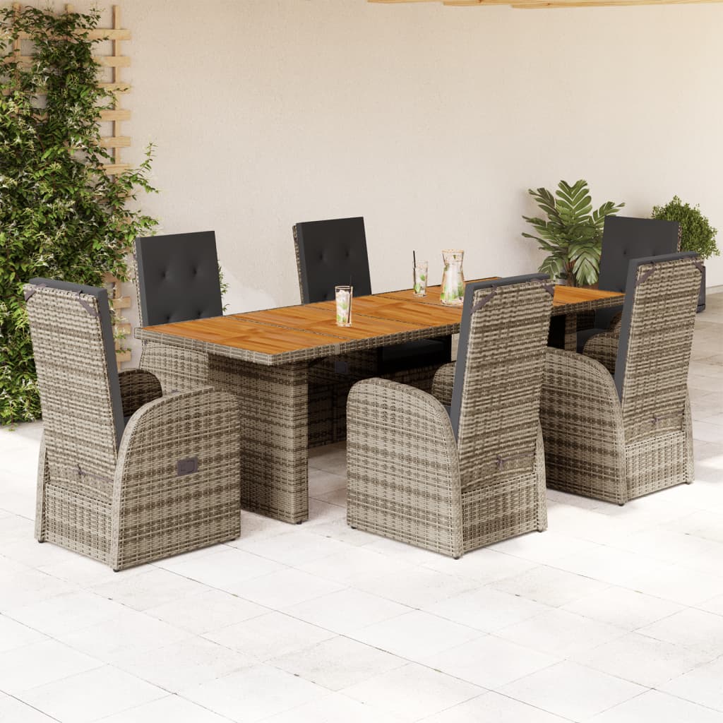 Tuinset Met Kussens Poly Rattan Grijs