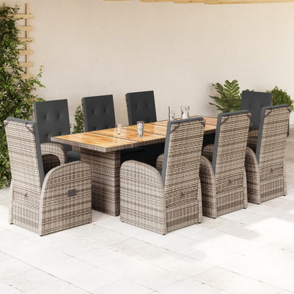 Tuinset Met Kussens Poly Rattan Grijs