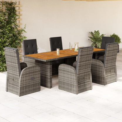 Tuinset Met Kussens Poly Rattan Grijs