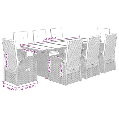 Tuinset Met Kussens Poly Rattan Grijs