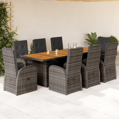 Tuinset Met Kussens Poly Rattan Grijs