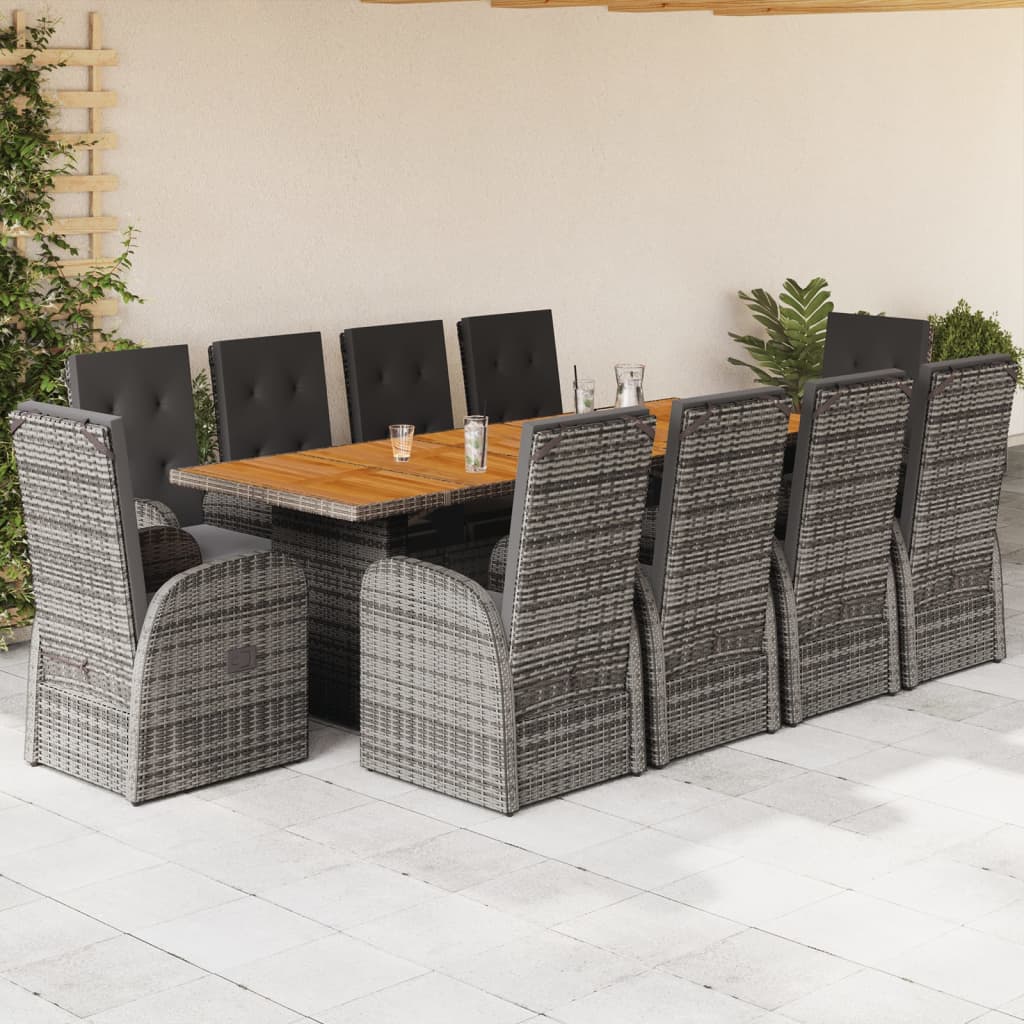 Tuinset Met Kussens Poly Rattan Grijs