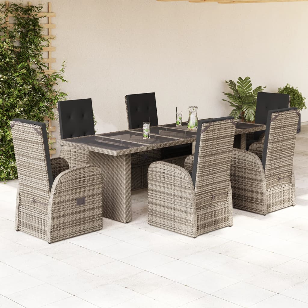 Tuinset Met Kussens Poly Rattan Grijs