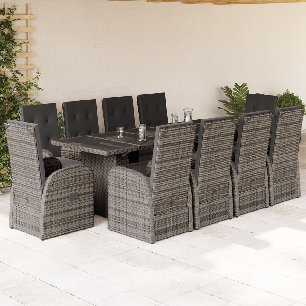 Tuinset Met Kussens Poly Rattan Grijs