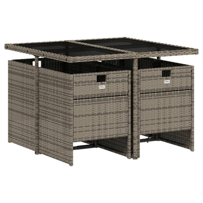 5-Delige Tuinset Met Kussens Poly Rattan