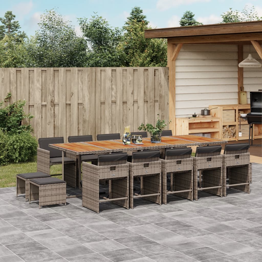11-Delige Tuinset Met Kussens Poly Rattan