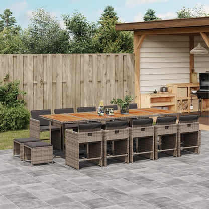 11-Delige Tuinset Met Kussens Poly Rattan