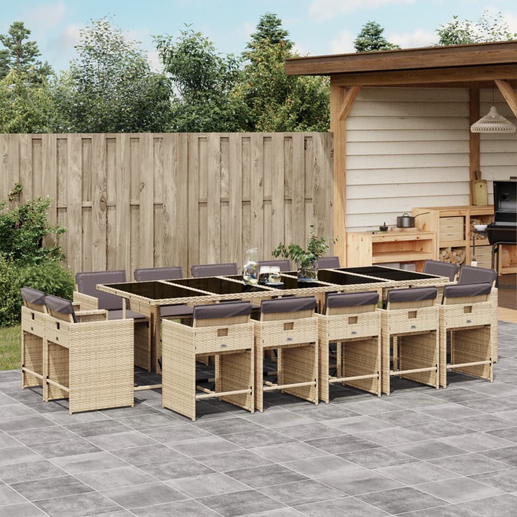 9-Delige Tuinset Met Kussens Poly Rattan